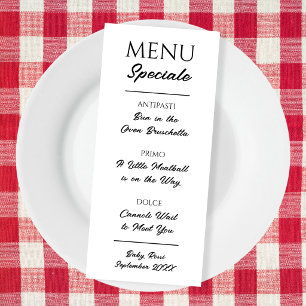 Italiaans Menu Zwangerschapsaankondiging Restauran