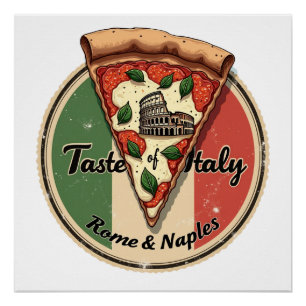 Italiaans met Rome & Naples Pizza Perfect Poster