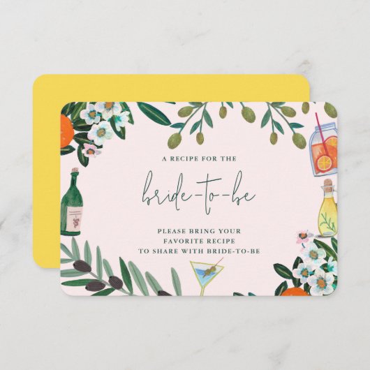 Italiaans Middellands Zee Bruidsfeest Deel Eén Rec Informatiekaartje (Voorkant / Achterkant)