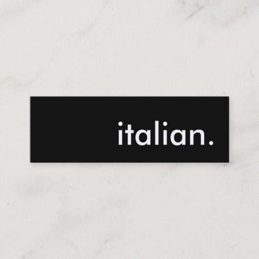 italiaans . mini visitekaartje (Voorkant)