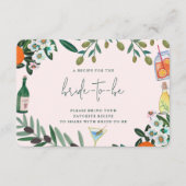 Italiaans Miterraaibridal Shower Deel een recept Informatiekaartje (Voorkant)