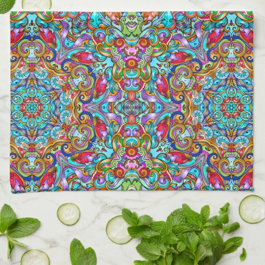 ITALIAANS ORNAMENTAL KITCHEN TOWEL THEEDOEK (Gevouwen)