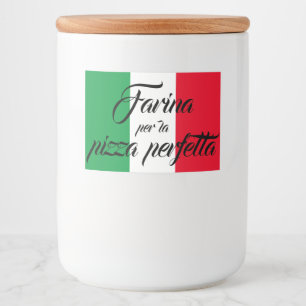Italiaans Pizza flour Jar label - pizza chef cadea Voedselcontainer Etiket
