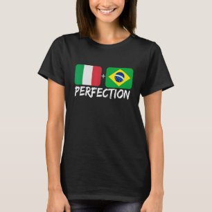 Italiaans Plus Braziliaanse Perfectie Erfgoed Vlag T-shirt
