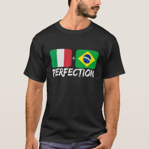 Italiaans plus Braziliaanse vlag voor perfecte wer T-shirt