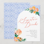 Italiaans Positano Aperol Spritz Signature Drinken Menu (Voorkant / Achterkant)