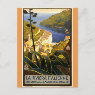 Italiaans Poster voor het reizen door Riviera Vint Briefkaart