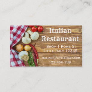 Italiaans restaurant- en cateringbedrijf visitekaartje