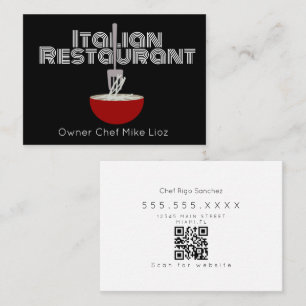 Italiaans restaurant in een vette truck visitekaartje