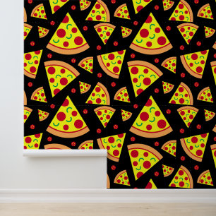 Italiaans restaurant Pepperoni Pizza Slices Behang