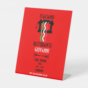 Italiaans restaurant Promotional Reclamebord Met Voetstuk