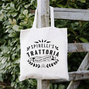 Italiaans restaurant Trattoria gepersonaliseerd Tote Bag