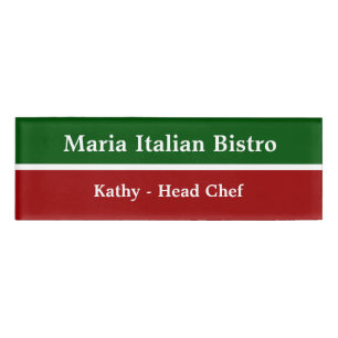 Italiaans restaurantpersoneel naambadge