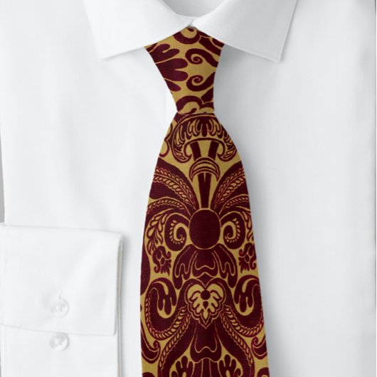 Italiaans Rijk Bourgondië Goud Renaissance Stropdas