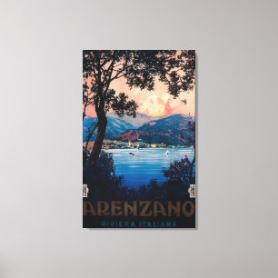 Italiaans Riviera Travel Poster Canvas Afdruk