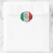 Italiaans Roos Vlag op wit Ronde Sticker (Tas)