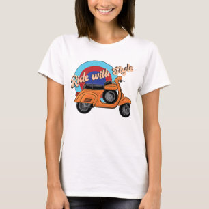 Italiaans Scooter Shirt ritstijl