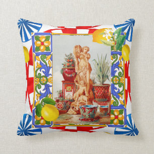 Italiaans,Siciliaanse kunst,maiolica,tegels,barokk Kussen