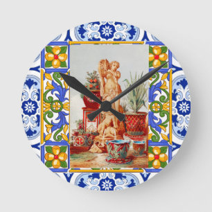 Italiaans,Siciliaanse kunst,maiolica,tegels,barokk Ronde Klok