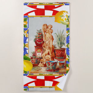 Italiaans,Siciliaanse kunst,maiolica,tegels,barokk Strandlaken