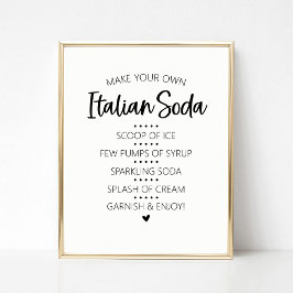 Italiaans Soda Bar bord Poster