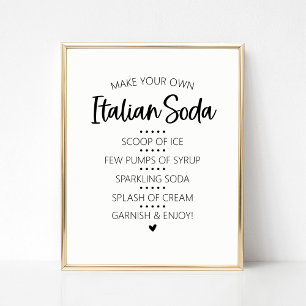 Italiaans Soda Bar bord Poster