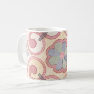 Italiaans Spaans Majolica Roze Bloemen Waterverf Koffiemok