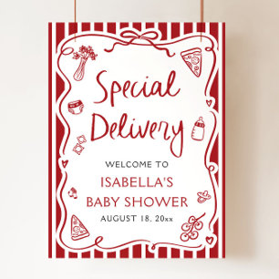 Italiaans Special Delivery Baby shower Welkomstbor Poster