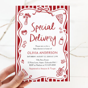 Italiaans speciale levering grillig Baby shower Kaart