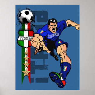 Italiaans Stallion Forza Azzurri Italië 2010 gifte Poster