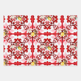 Italiaans stijl, tegels, majolica, citroen, all-ov inpakpapier vel