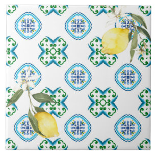 Italiaans stijl, tegels, majolica, citroen, all-ov tegeltje