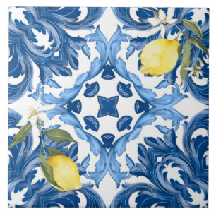 Italiaans stijl, tegels, majolica, citroen, all-ov tegeltje
