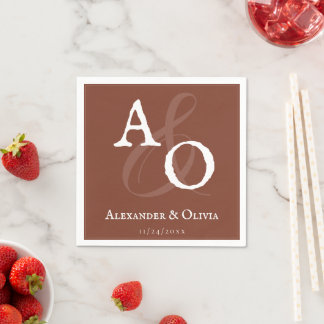 Italiaans Sunset Sinaasappel Minimalistische Monog Servet