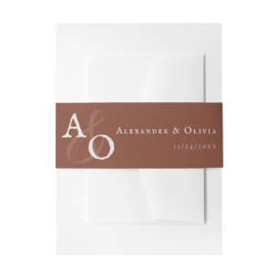 Italiaans Sunset Sinaasappel Minimalistische Monog Uitnodigingen Wikkel