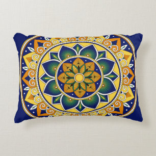 Italiaans tegelpatroon - Peacock motifs majolica Accent Kussen