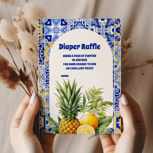 Italiaans tegels citroen baby shower diapper loter informatiekaartje
