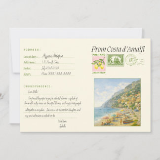 Italiaans thema Amalfi-kust uitnodiging