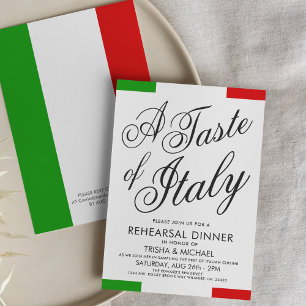 Italiaans thema diner   repetitiediner uitnodigen kaart
