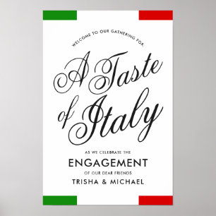 Italiaans thema diner Verlovingsfeest Poster