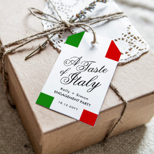 Italiaans thema diner Verlovingsfeestje Cadeaulabel