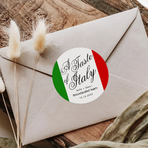 Italiaans thema diner   Verlovingspartij Ronde Sticker