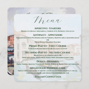 Italiaans thema - Venetiaanse bruiloft Menu