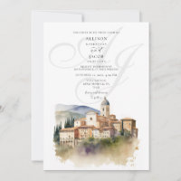 Italiaans Toscane Monogram Bestemming Bruiloft