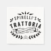 Italiaans Trattoria Personalized Restaurant Logo Servetten (Voorkant)