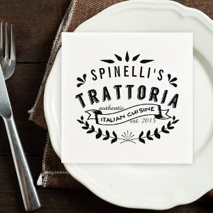 Italiaans Trattoria Personalized Restaurant Logo Servetten