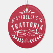 Italiaans Trattoria | restaurant Logo Red Keramisch Ornament (Links)