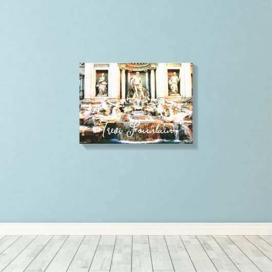 Italiaans Trevi Fonteindoek afbeelding wanddecor Canvas Afdruk (Insitu (Houten vloer))