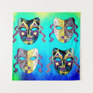 Italiaans Venetiaans Carnaval Masker Patroon Wandkleed