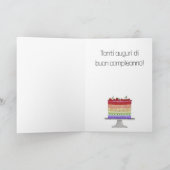 Italiaans Verjaardag Regenboog Kleur Cupcake Kaart (Binnen)